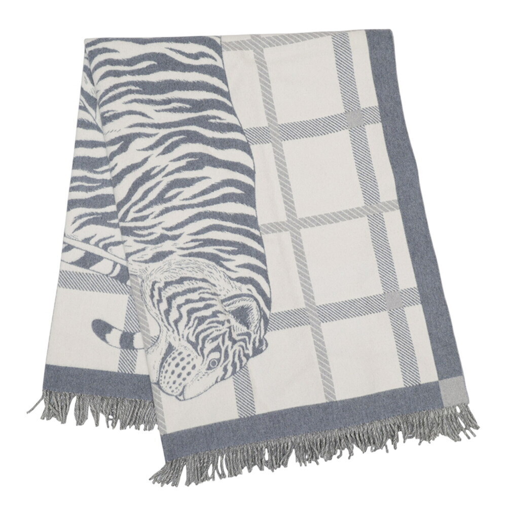 Hermes Blanket Plaid Jacquard Tigre Altai 2 Wool Cashmere HERMES